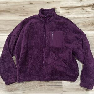 Pacsun Cozy Hiker Oversized Sherpa Jacket Maroon Women’s Small